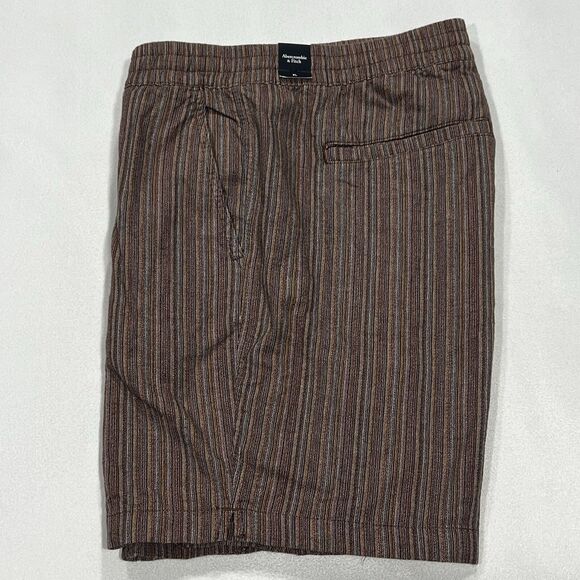 NWT Abercrombie & Fitch Men Multicolored Textured Pull On Shorts Striped Size XL - Picture 4 of 11